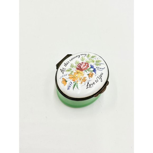 Made in England Crummles & Co Trinket Box Floral Let This Convey My Love To You - Picture 2 of 11
